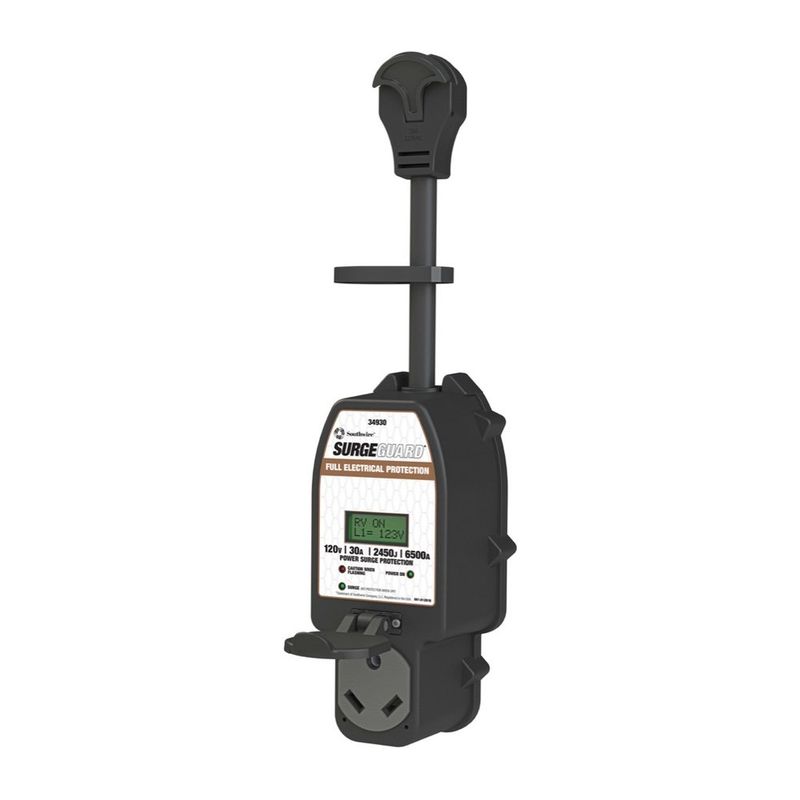 SURGE GUARD PORTÁTIL 30A CON MEJORA, SOBRE/BAJO VOLTAJE, LCD, 30A 120V