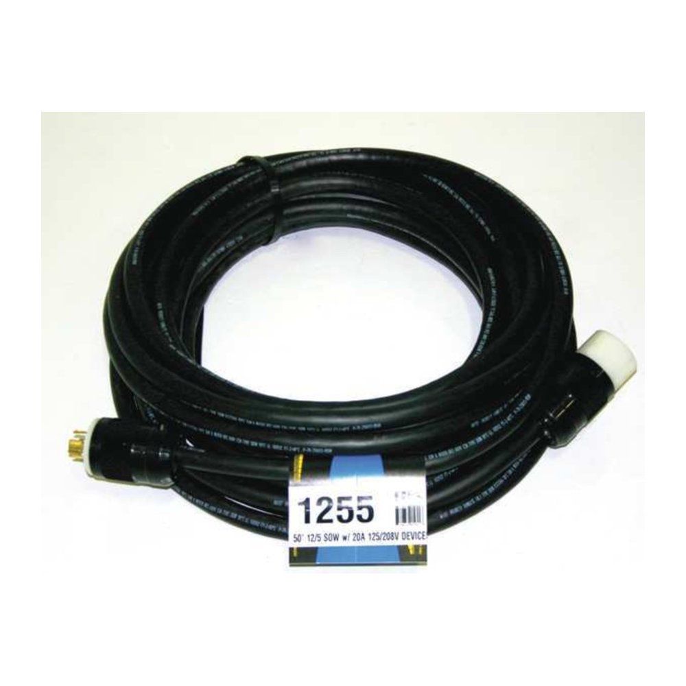 EXTENSIÓN DE 50 PIES 12/5 SOOW L21-20 DE GIRO Y BLOQUEO (TWIST-LOCK) 120/208V 20A 4P5W