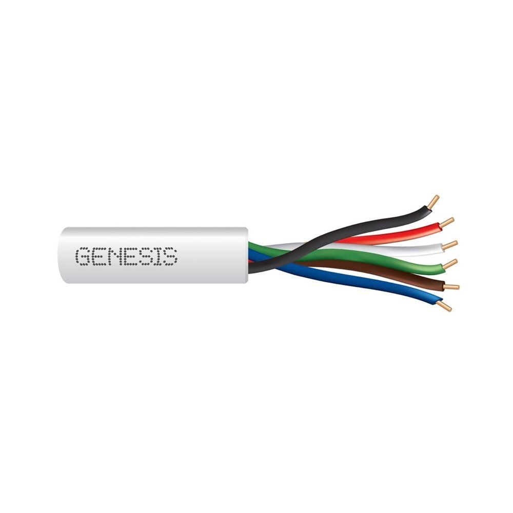 Cable 22 sólido 6/C Cobre CL2R/FPLR/CMR Blanco GEN 1000 pies