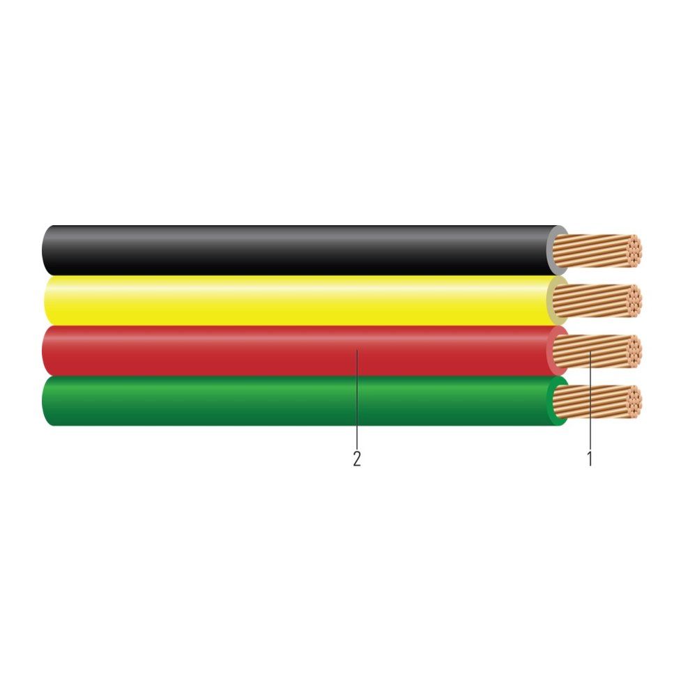 Cable plano paralelo para bomba 600 voltios, tipo THW 10 AWG 19 hilos — 500 pies
