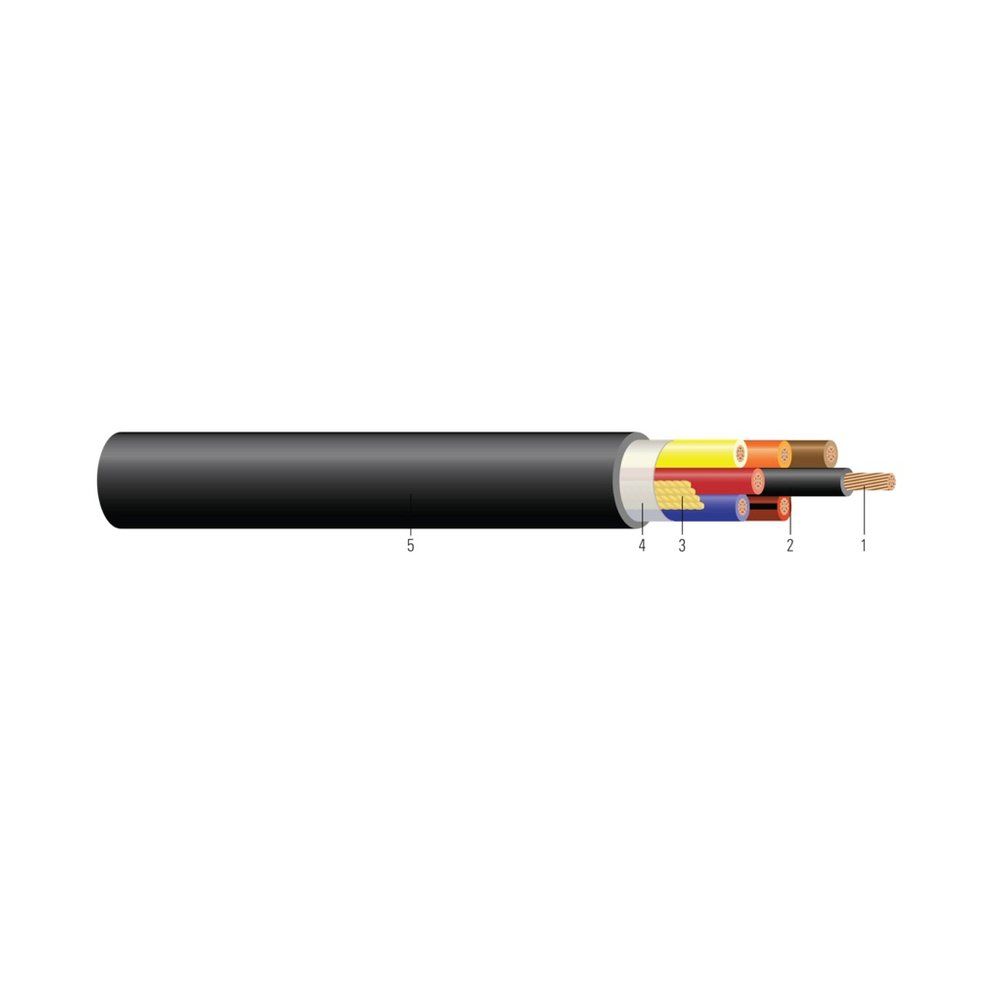 Cable CU 600/1000V Aislamiento XLPE Chaqueta PVC XHHW-2. Clasificado para charola (CT) - Resistente a la luz solar - Para enterrado directo - Libre de 12 AWG 7 hilos — Negro, 5000 pies