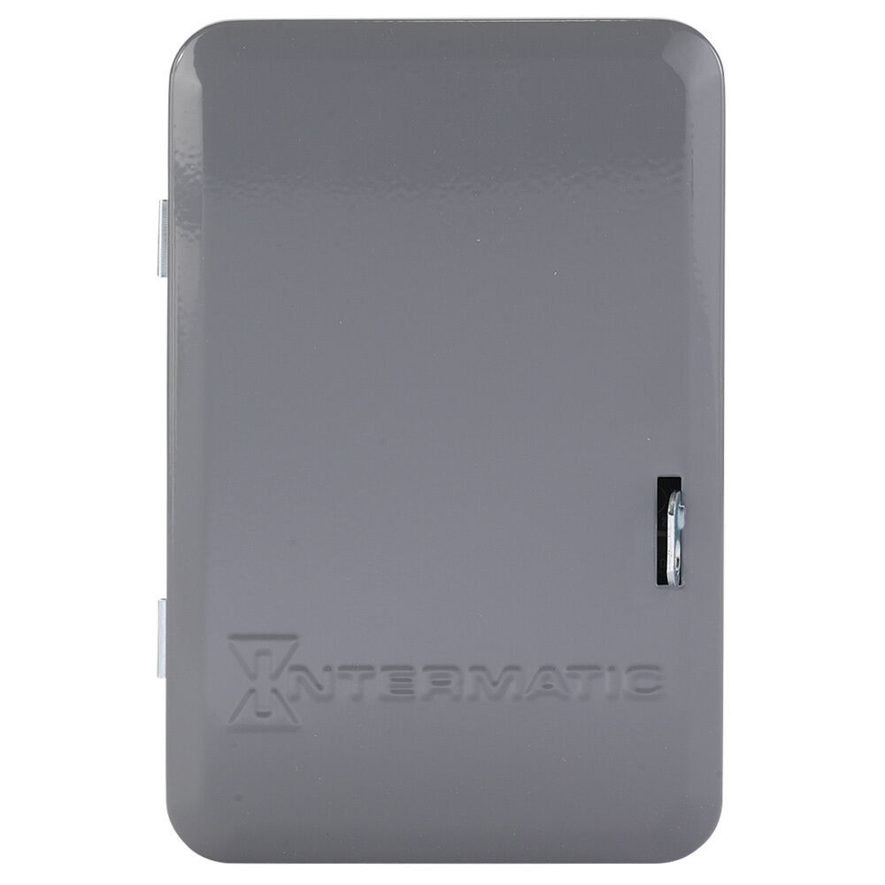 ET8215C — Control electrónico astronómico de 2 circuitos de 7 días, 120-277 VCA, 2 SPST, gabinete metálico para interior