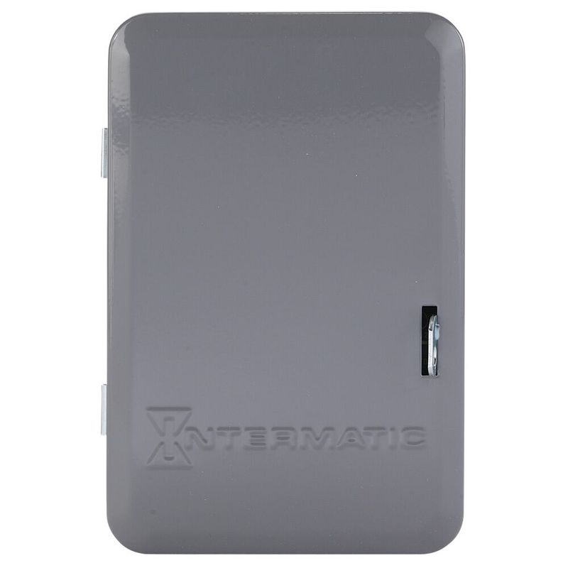 ET8215C — Control electrónico astronómico de 2 circuitos de 7 días, 120-277 VCA, 2 SPST, gabinete metálico para interior