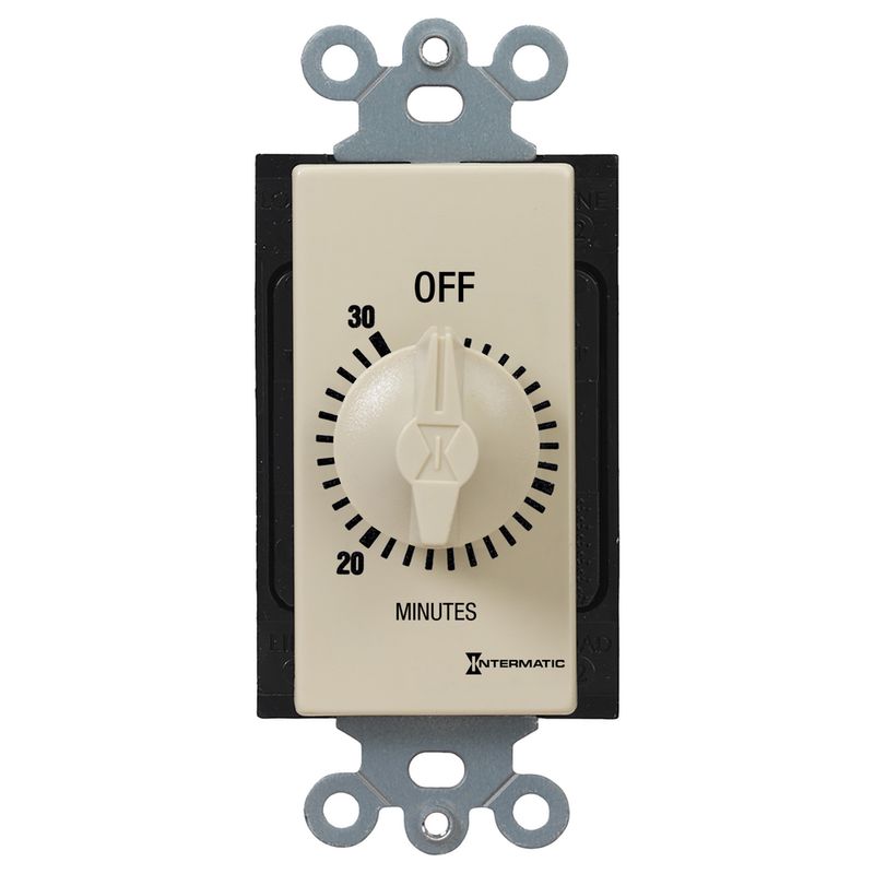 FD30MC — Temporizador de cuenta regresiva de cuerda, estilo decorador, 125-277 VCA, 50/60 Hz, SPST, máximo 30 minutos, sin retención, marfil