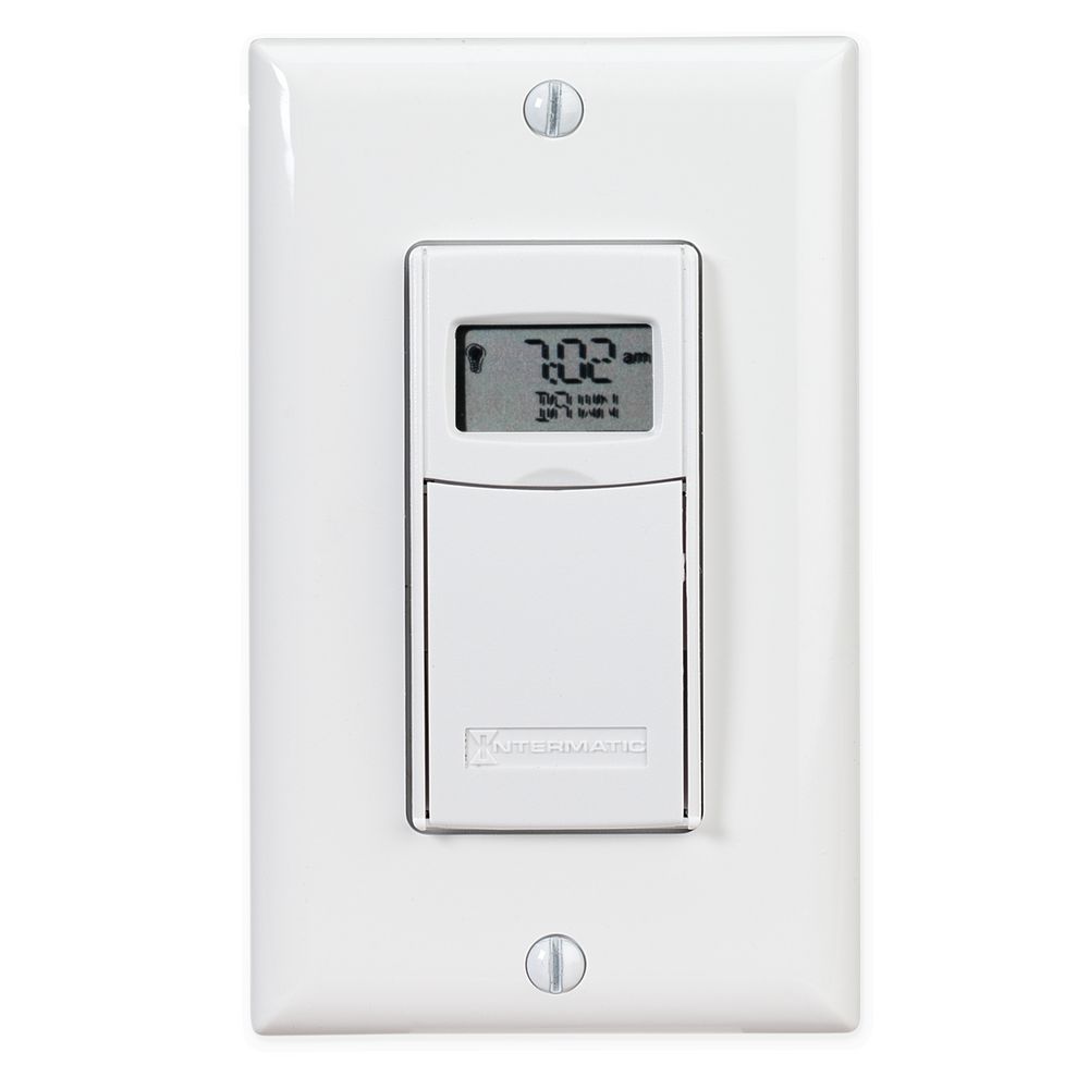 ST01 — Temporizador programable de uso rudo de 7 días, 120-277 VCA, 15 A, color blanco