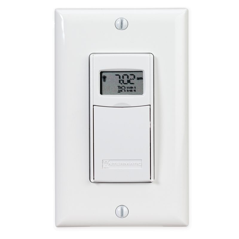 ST01 — Temporizador programable de uso rudo de 7 días, 120-277 VCA, 15 A, color blanco