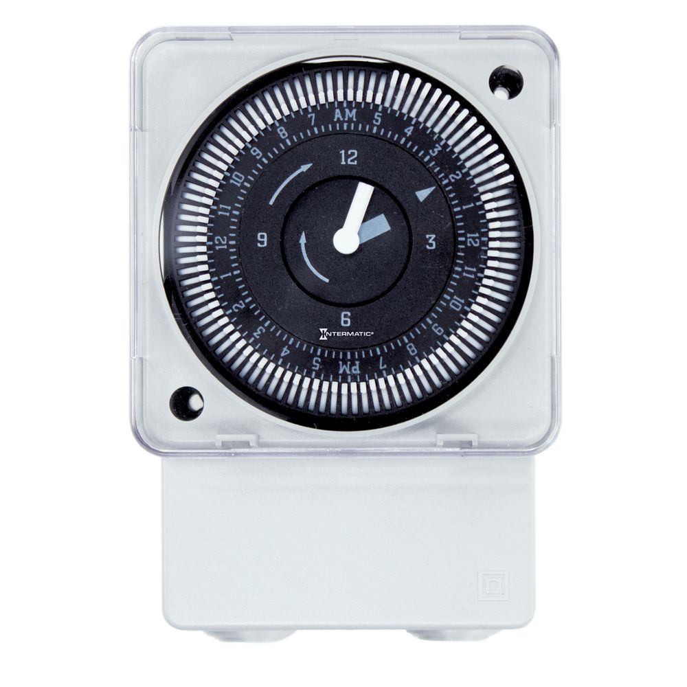MIL72ASTUZ-120 — Módulo temporizador electromecánico de 24 horas, 120 V, montaje en superficie/riel DIN, intervalos de 15 minutos, 21 A, SPDT