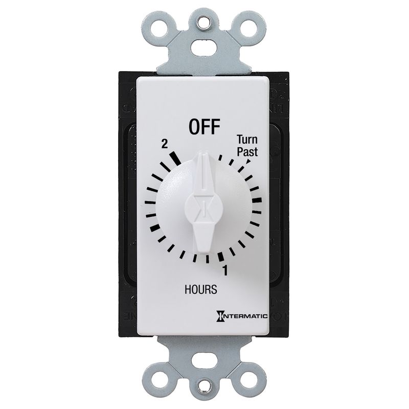 FD2HW — Temporizador de cuenta regresiva de cuerda, estilo decorador, 125-277 VCA, 50/60 Hz, SPST, máximo 2 horas, sin retención, blanco
