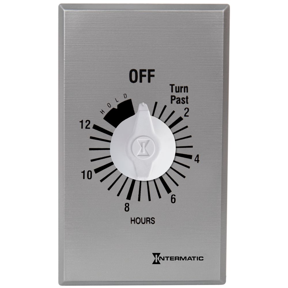 FF312HH — Temporizador de cuenta regresiva de cuerda, comercial, 125-277 VCA, 50/60 Hz, SPDT, máximo 12 horas, con retención, plata