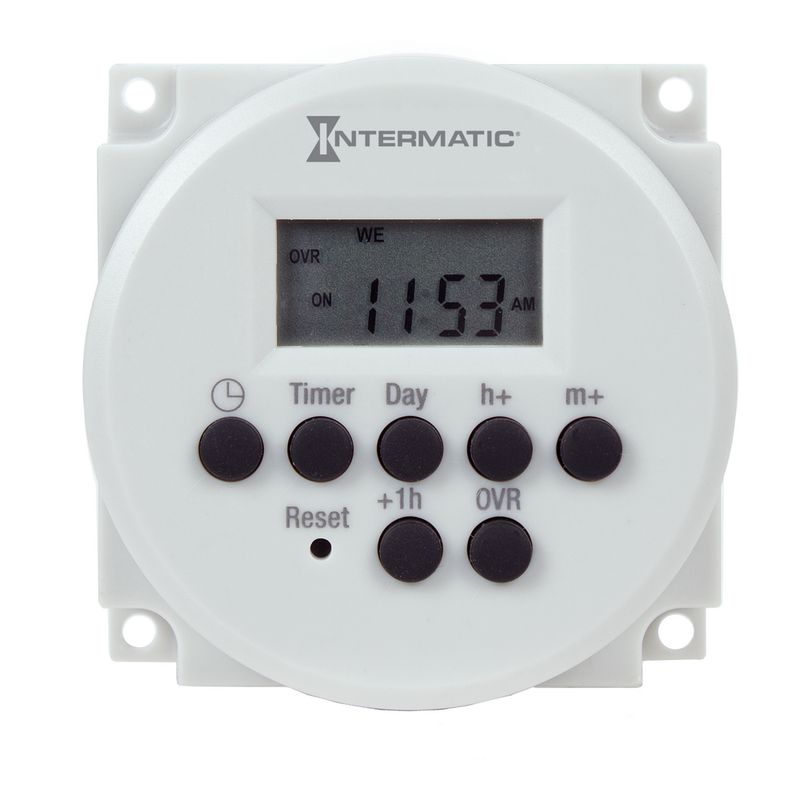 FM1D14-LV-U — Módulo electrónico para montaje en panel de 24 horas o 7 días, 12/24 VCD, 24 VCA, 15 A, 14 programas de punto de ajuste, SPDT