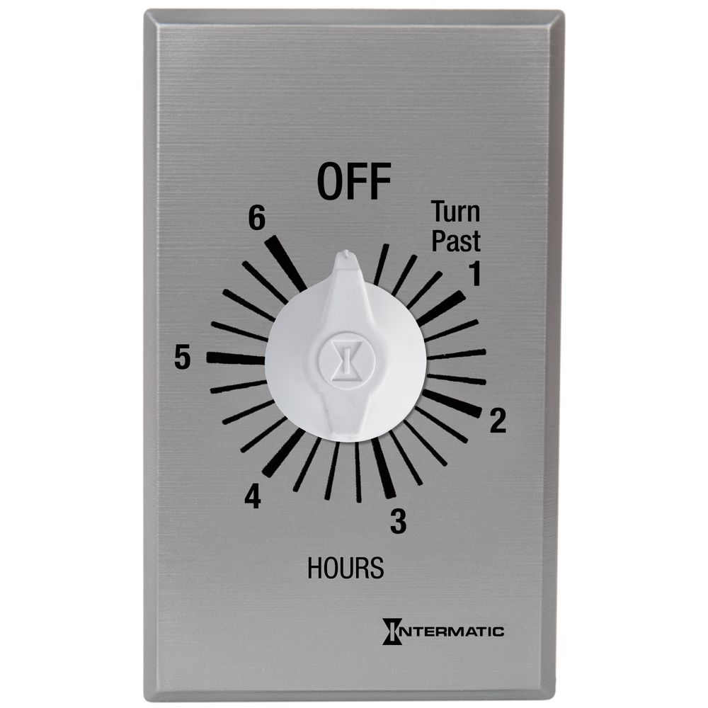 FF6H — Temporizador de cuenta regresiva de cuerda, comercial, 125-277 VCA, 50/60 Hz, SPST, máximo 6 horas, sin retención, plata