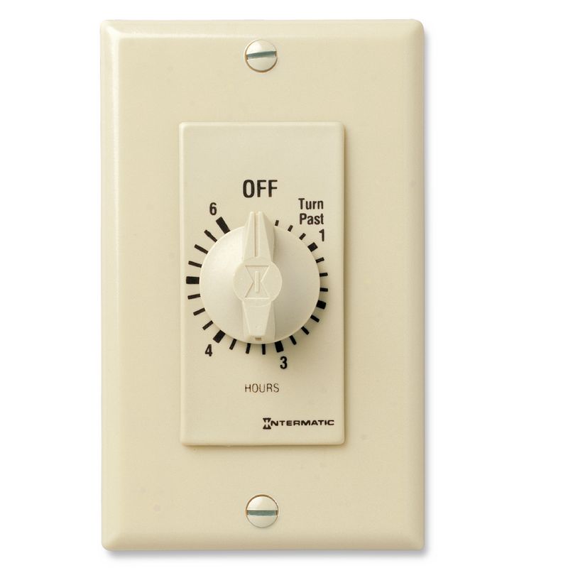 FD6H — Temporizador de cuenta regresiva de cuerda, estilo decorador, 125-277 VCA, 50/60 Hz, SPST, máximo 6 horas, sin retención, marfil