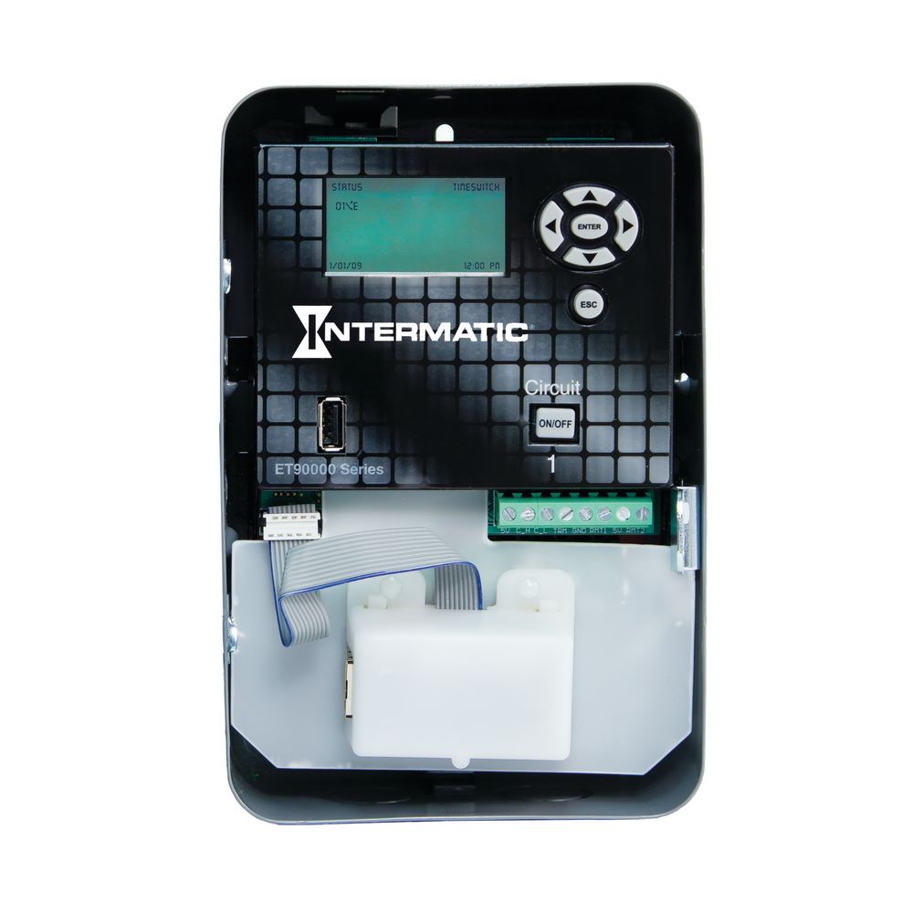 ET90115CE — Control electrónico astronómico de 1 circuito de 365 días, 120-277 VCA, 50/60 Hz, SPDT, gabinete metálico para interior, Ethernet incluido