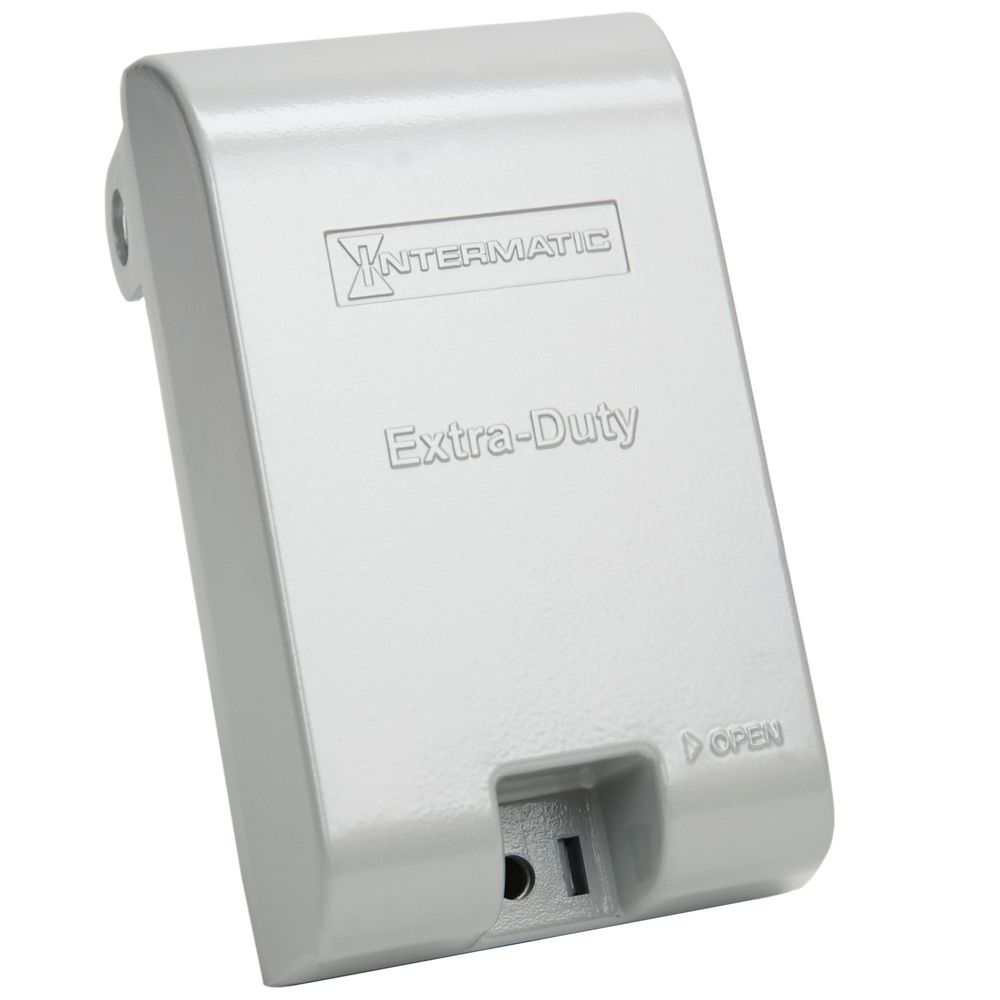 WP1010MXD — Tapa de fundición a presión a prueba de intemperie en uso, servicio extra rudo, una unidad (1 gang), vertical, 3.125", gris
