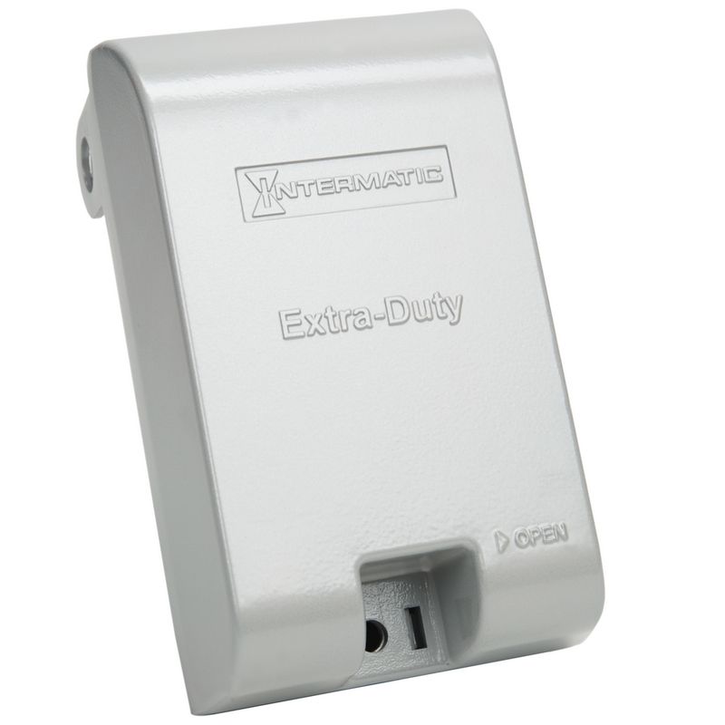 WP1010MXD — Tapa de fundición a presión a prueba de intemperie en uso, servicio extra rudo, una unidad (1 gang), vertical, 3.125", gris