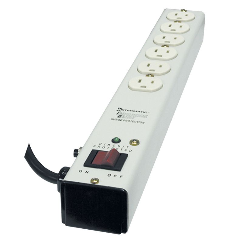 IG2012B153 — Supresor de sobretensiones, multicontacto de uso final, blanco, 3 modos, 6 tomacorrientes, 125 V CA, Tipo 3, garantía de equipo conectado de 5 años por $5,000