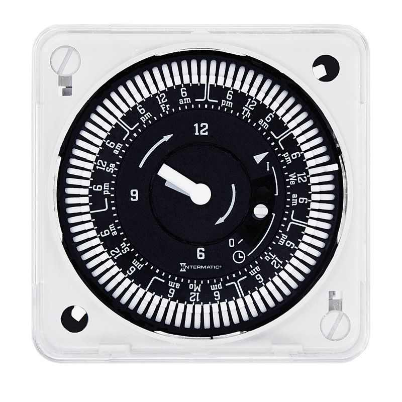 MIL72ESWUZH-120 — Módulo temporizador electromecánico de montaje empotrado de 7 días, 120 V, con anulación manual, intervalos de 2 horas, 21 A, SPDT