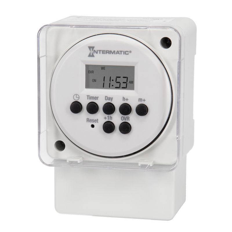 FM1D14A-AV — Módulo electrónico para montaje en superficie/riel DIN de 24 horas o 7 días, 120-277 V, 15 A, 14 programas de punto de ajuste, SPDT