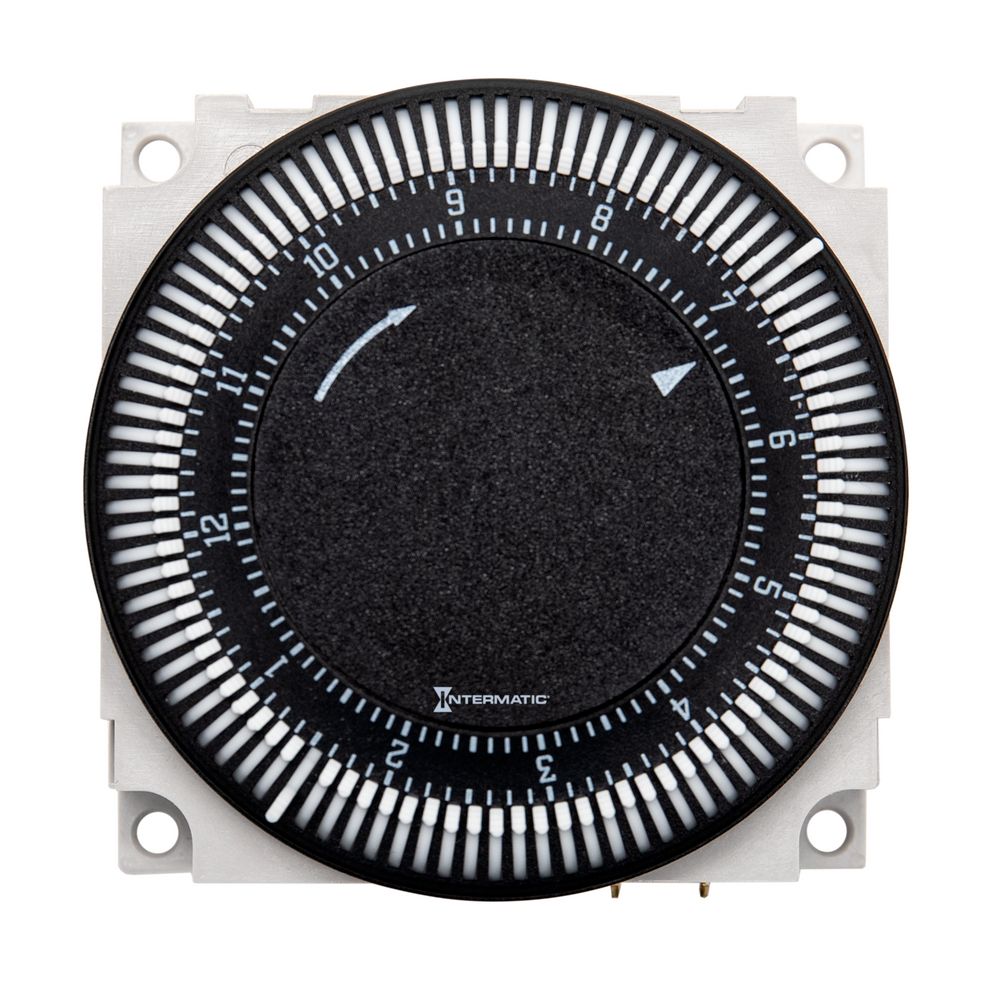 FM1S12HU-120U — Módulo de control temporizador electromecánico para montaje en panel de 12 horas, 120 V, intervalos de 7.5 minutos, 21 A, SPDT, sin carátula de reloj