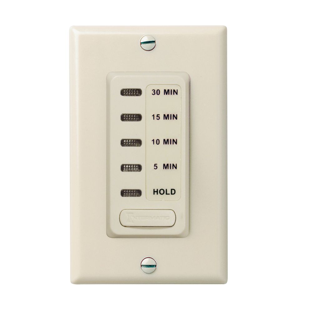 EI200LA — Temporizador electrónico de cuenta regresiva, 120 VCA, 60 Hz, tiempos preestablecidos de 5, 10, 15 y 30 minutos, con retención, almendra claro