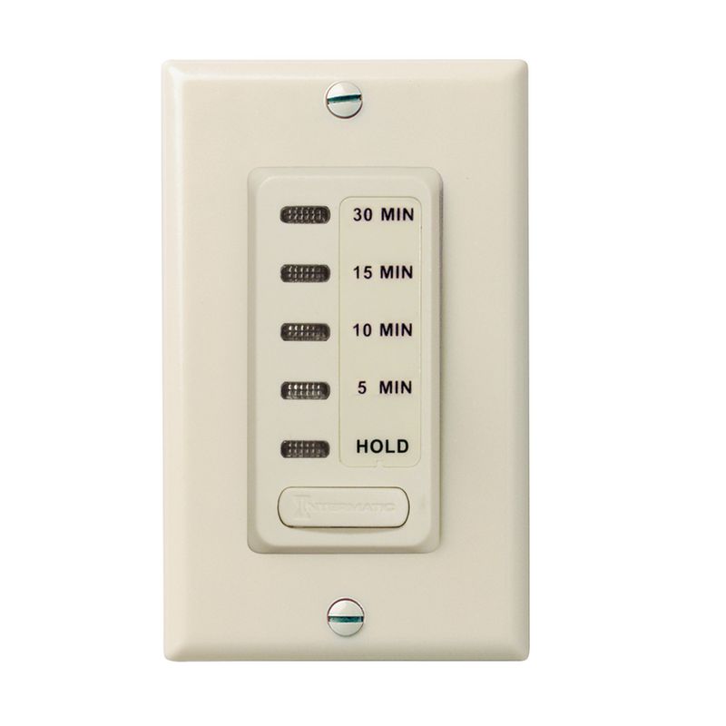EI200LA — Temporizador electrónico de cuenta regresiva, 120 VCA, 60 Hz, tiempos preestablecidos de 5, 10, 15 y 30 minutos, con retención, almendra claro