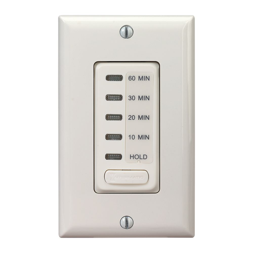 EI210LA — Temporizador electrónico de cuenta regresiva, 120 VCA, 60 Hz, tiempos preestablecidos de 10, 20, 30 y 60 minutos, con retención, almendra claro