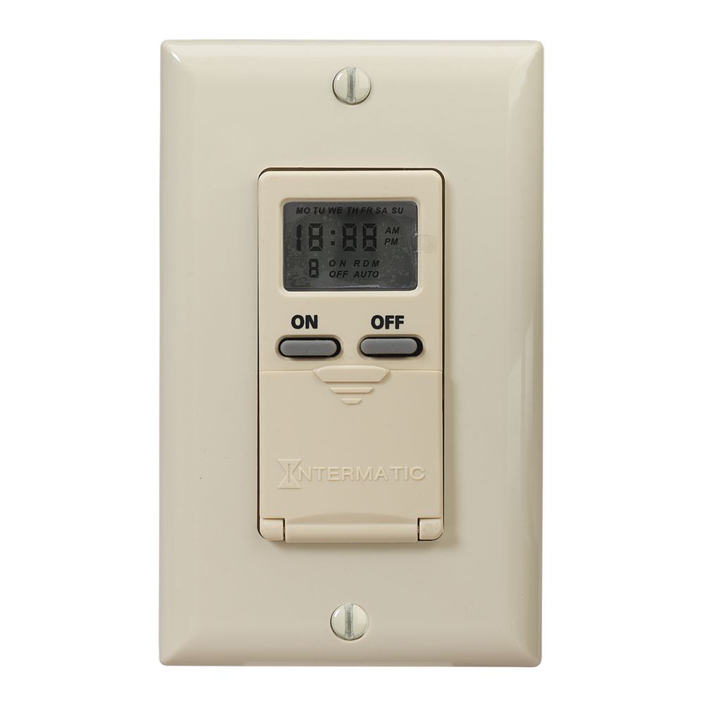EI500C — Temporizador programable estándar de 7 días, 125 VCA, 15 A, marfil