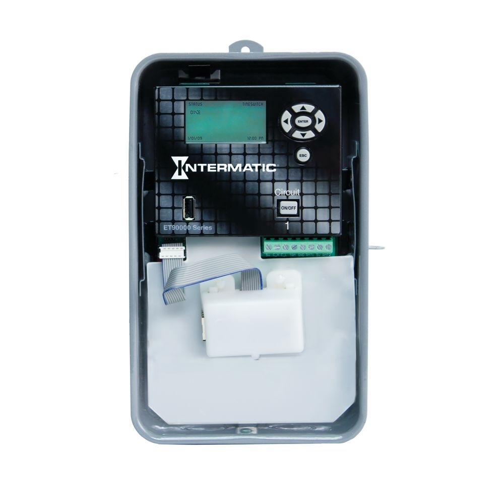 ET90115CRE — Control electrónico astronómico de 1 circuito de 365 días, 120-277 VCA, 50/60 Hz, SPDT, gabinete metálico para exterior, Ethernet incluido