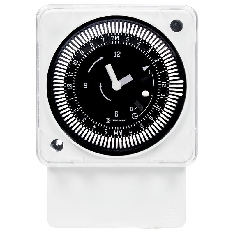 MIL72ASTUZH-240 — Módulo temporizador electromecánico de 24 horas, 208/240 V, montaje en superficie/riel DIN, con anulación manual, intervalos de 15 minutos, 21 A, SPDT