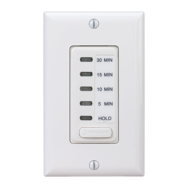 EI200W — Temporizador electrónico de cuenta regresiva, 120 VCA, 60 Hz, tiempos preestablecidos de 5, 10, 15 y 30 minutos, con retención, blanco