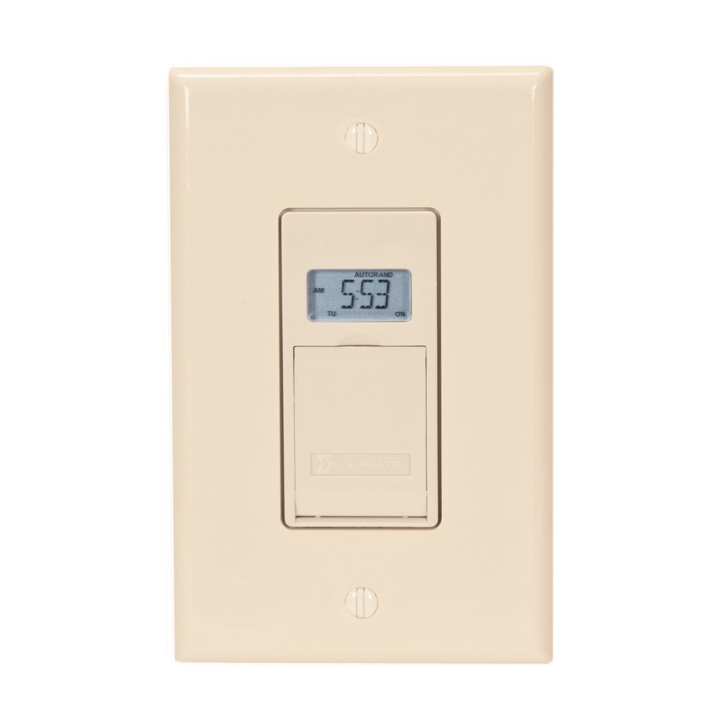 EJ600A — Temporizador programable estándar de 7 días, 120 VCA, 12 A, almendra claro