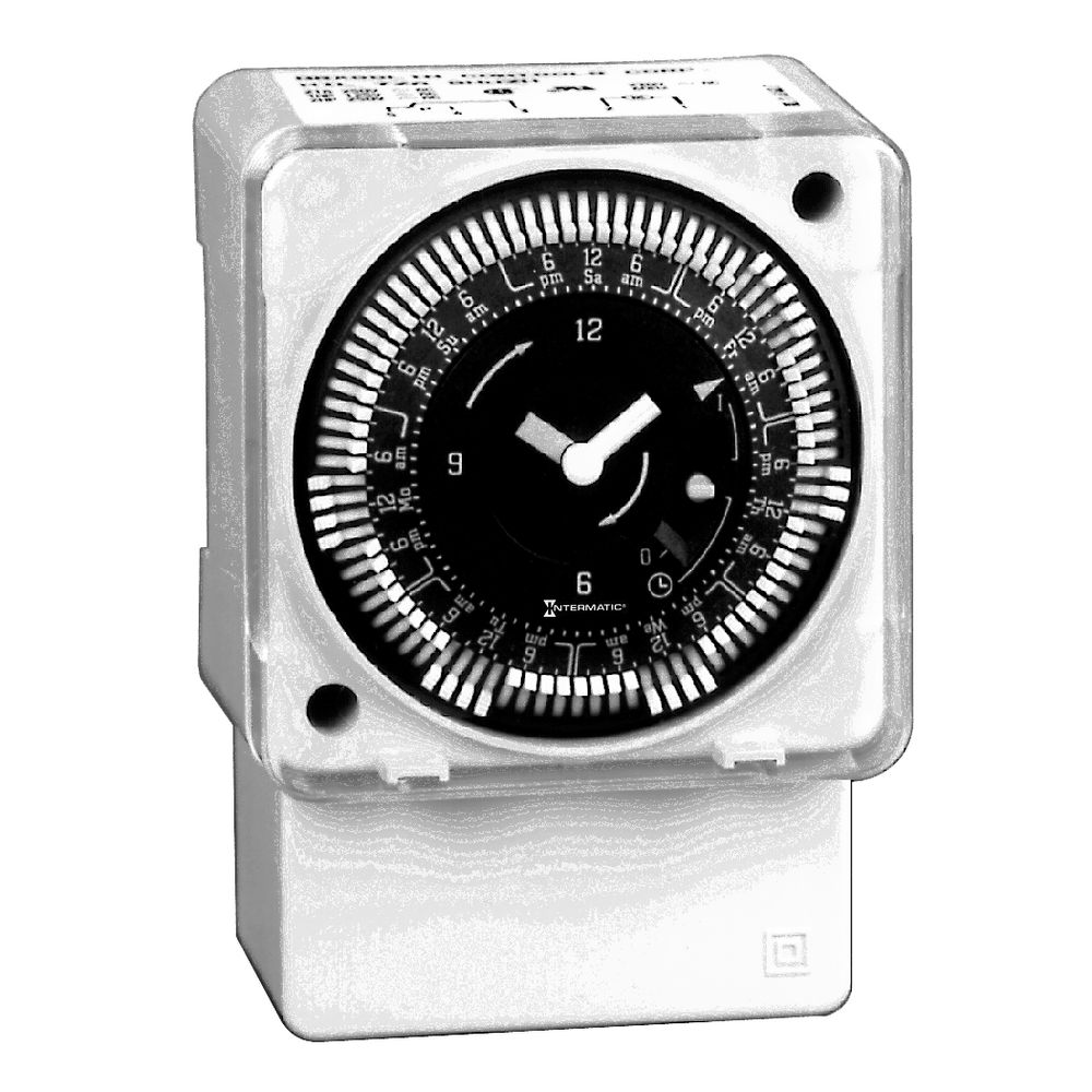MIL72ASWUZH-120 — Módulo temporizador electromecánico de 7 días, 120 V, montaje en superficie/riel DIN, con anulación manual, intervalos de 2 horas, 21 A, SPDT