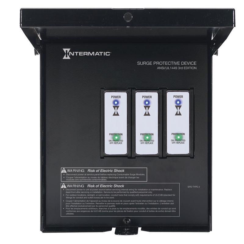 IG2280-OM — Supresor de sobretensiones, 6 modos, 120/240 VCA, 1 fase, Tipo 2, gabinete metálico para exterior, garantía de equipos conectados 10 años $25,000