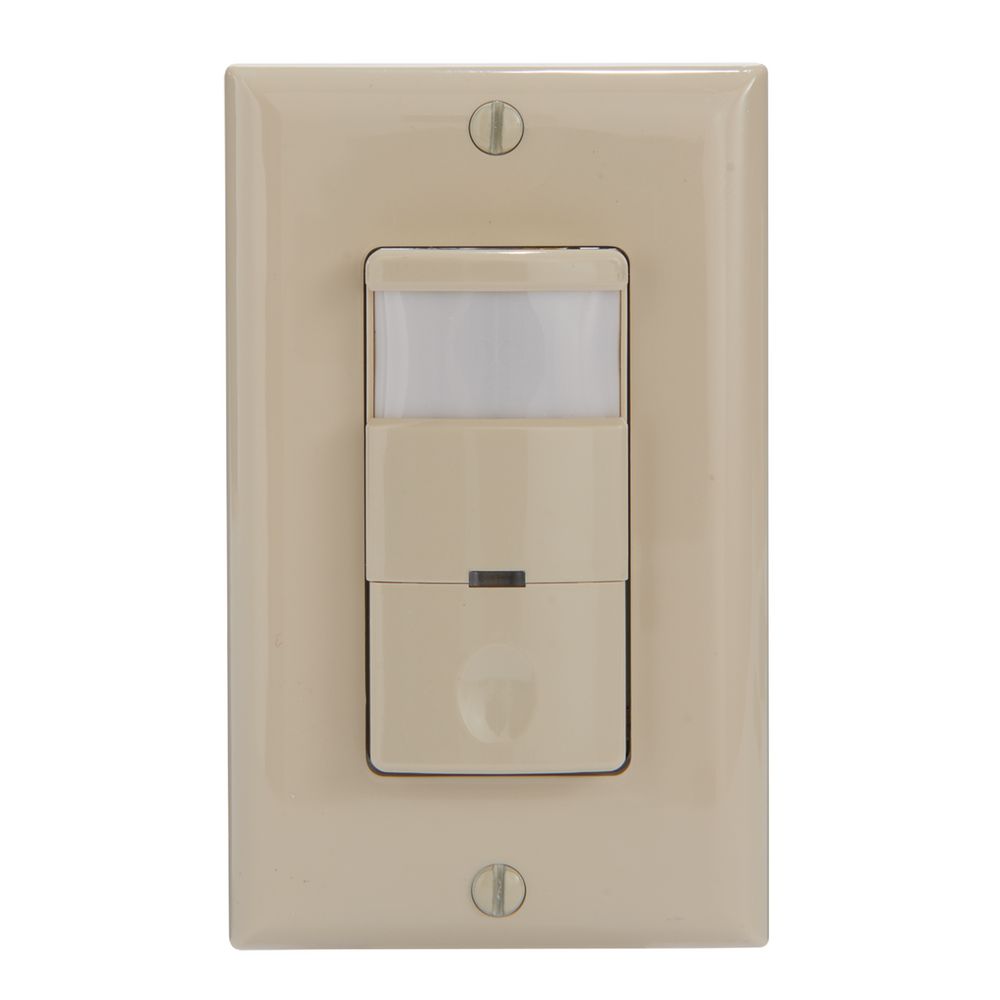 IOS-DSR-IV — Sensor de ocupación/desocupación PIR de pared autoadaptable, grado comercial, no requiere neutro, marfil