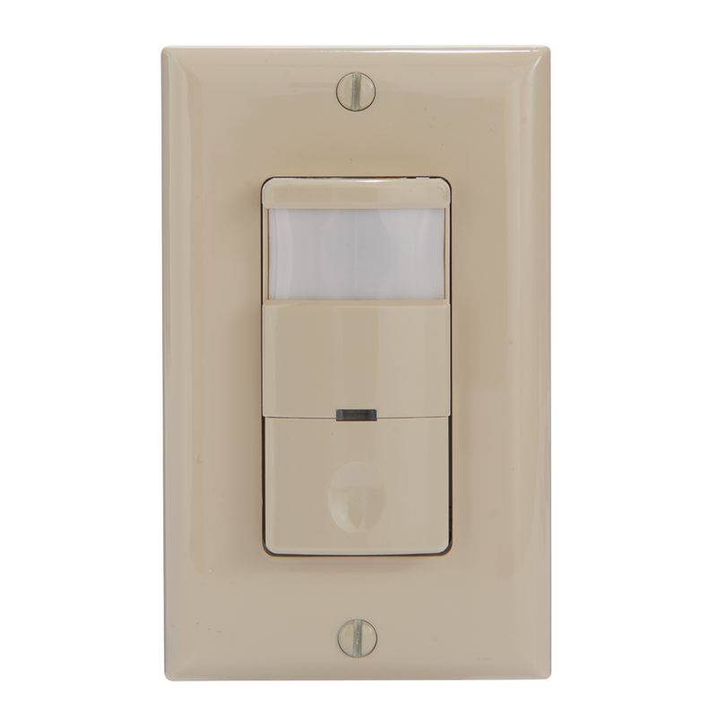 IOS-DSR-IV — Sensor de ocupación/desocupación PIR de pared autoadaptable, grado comercial, no requiere neutro, marfil