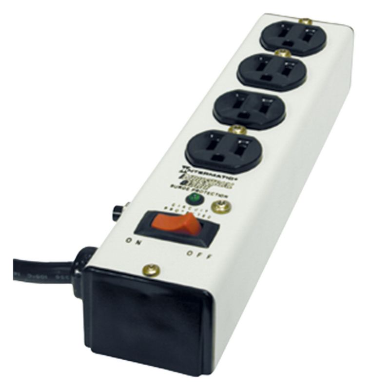 IG112463 — Supresor de sobretensiones, multicontacto de uso final, blanco, 3 modos, 4 tomacorrientes, 125 V CA, Tipo 3, garantía de equipo conectado de 5 años por $10,000