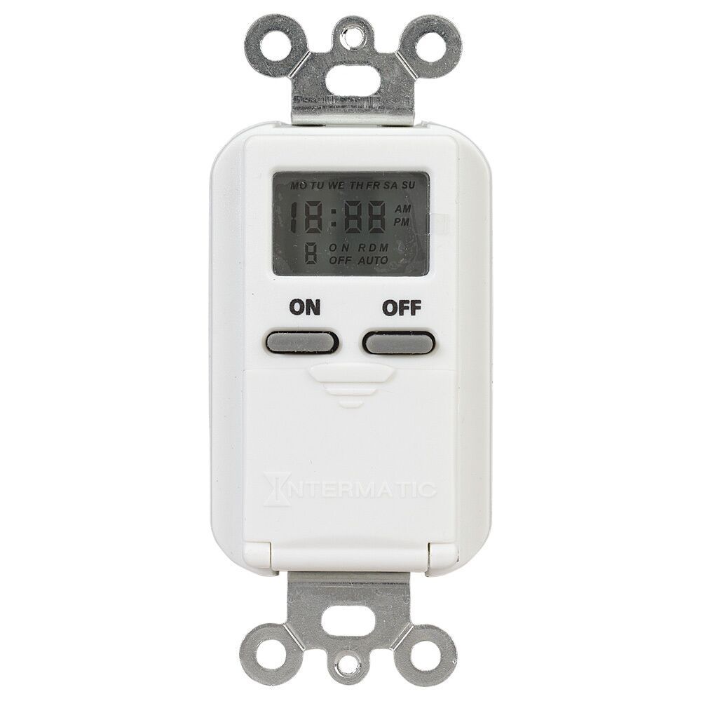 EI500WC — Temporizador programable estándar de 7 días, 125 VCA, 15 A, blanco