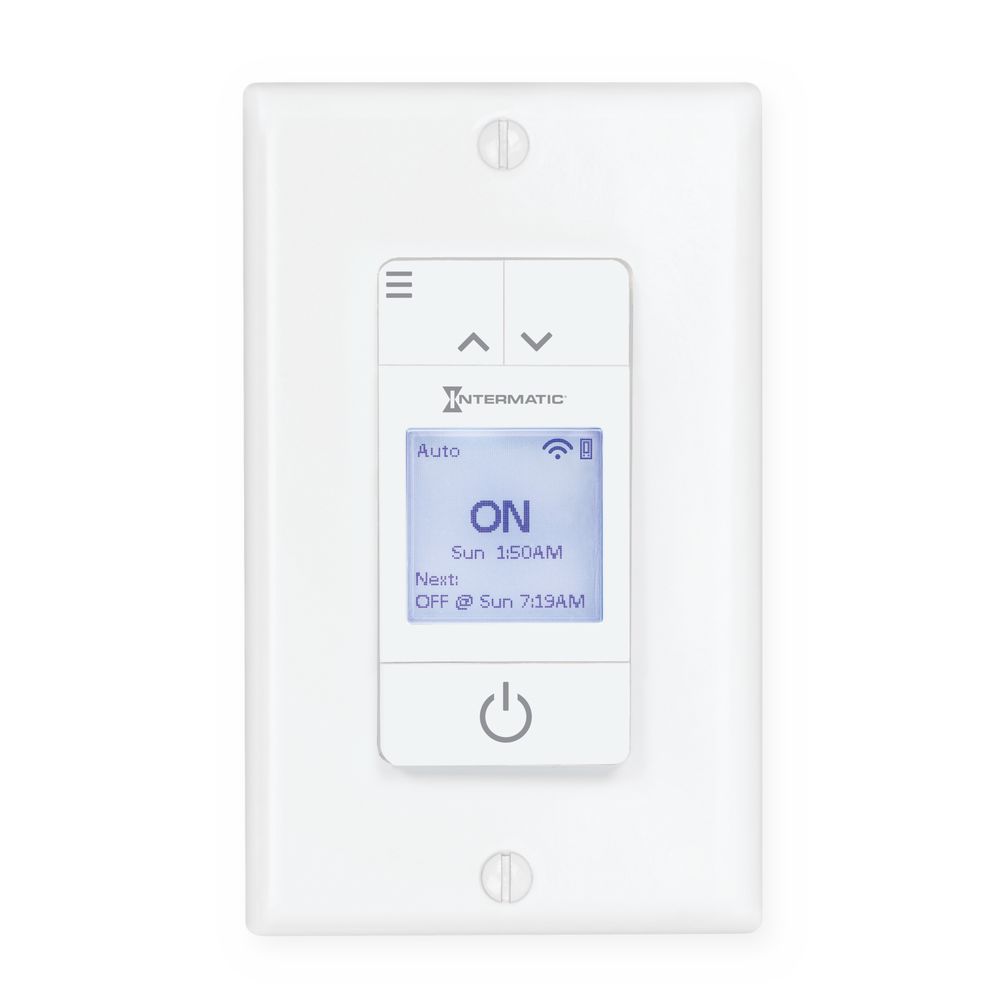 STW700W — Temporizador Wi-Fi inteligente Ascend programable de 7 días, 120 VCA, 15 A, color blanco
