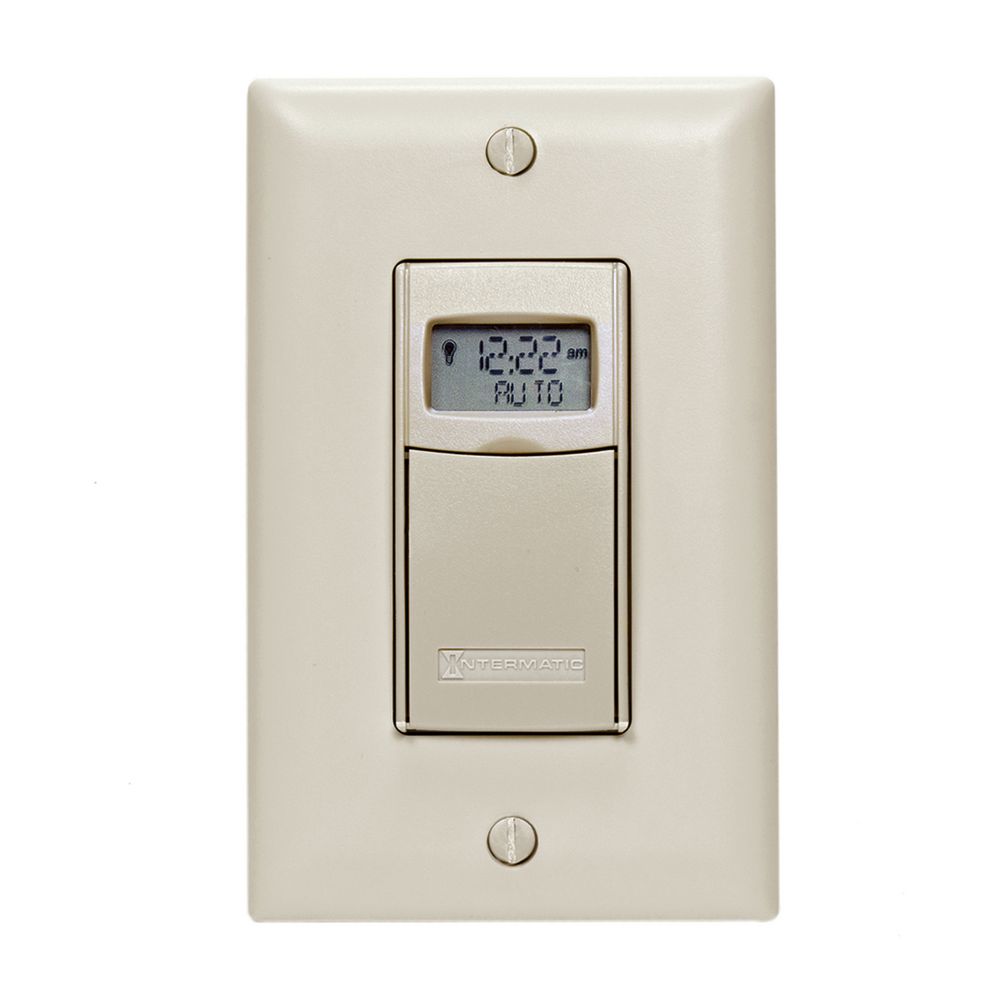 EI600C — Temporizador programable de uso rudo de 7 días, 120-277 VCA, 20 A, marfil