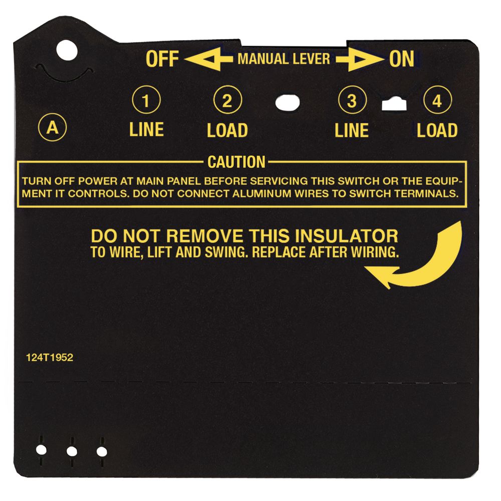 124T1952 — Aislador para interruptor de tiempo de doble polo (T103, T104, T105, T173, T174, T175, T176, T185, WH40)