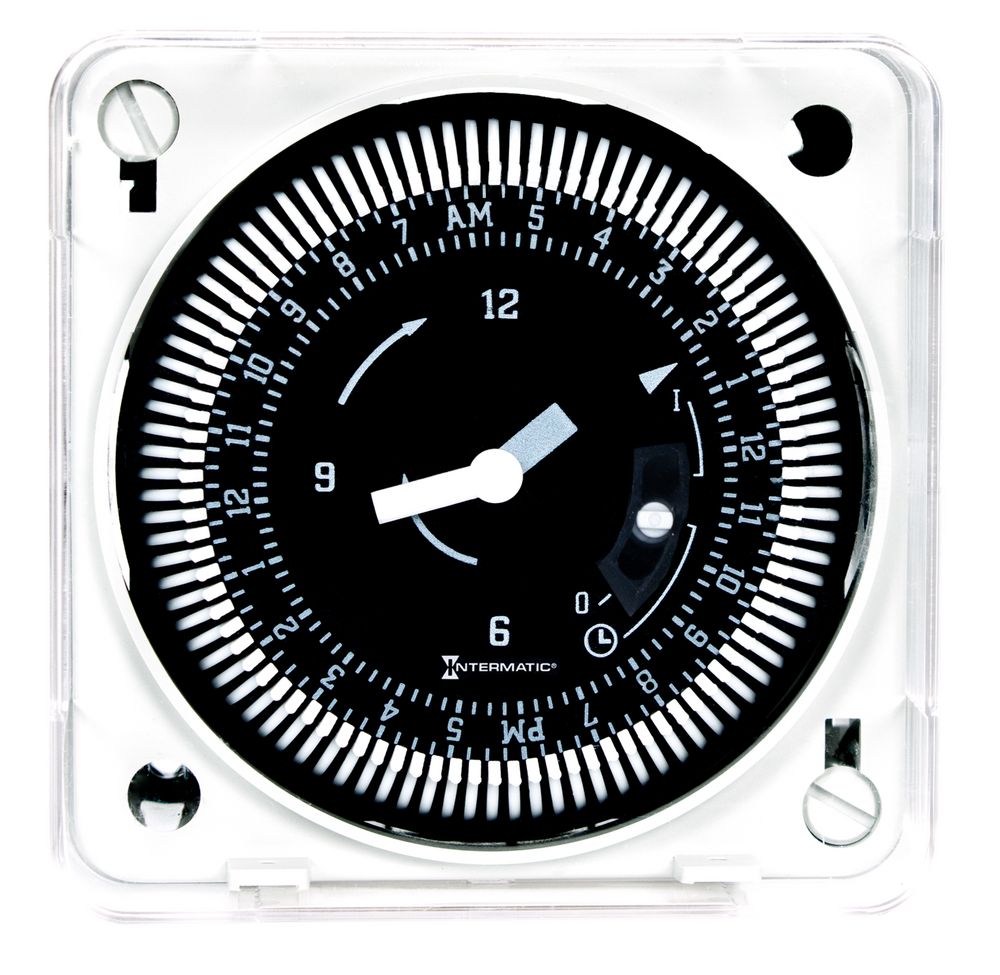 MIL72EQTUZH-120 — Módulo temporizador electromecánico de 24 horas, 120 V, montaje empotrado, con respaldo de batería y anulación manual, intervalos de 15 minutos, 21 A, SPDT