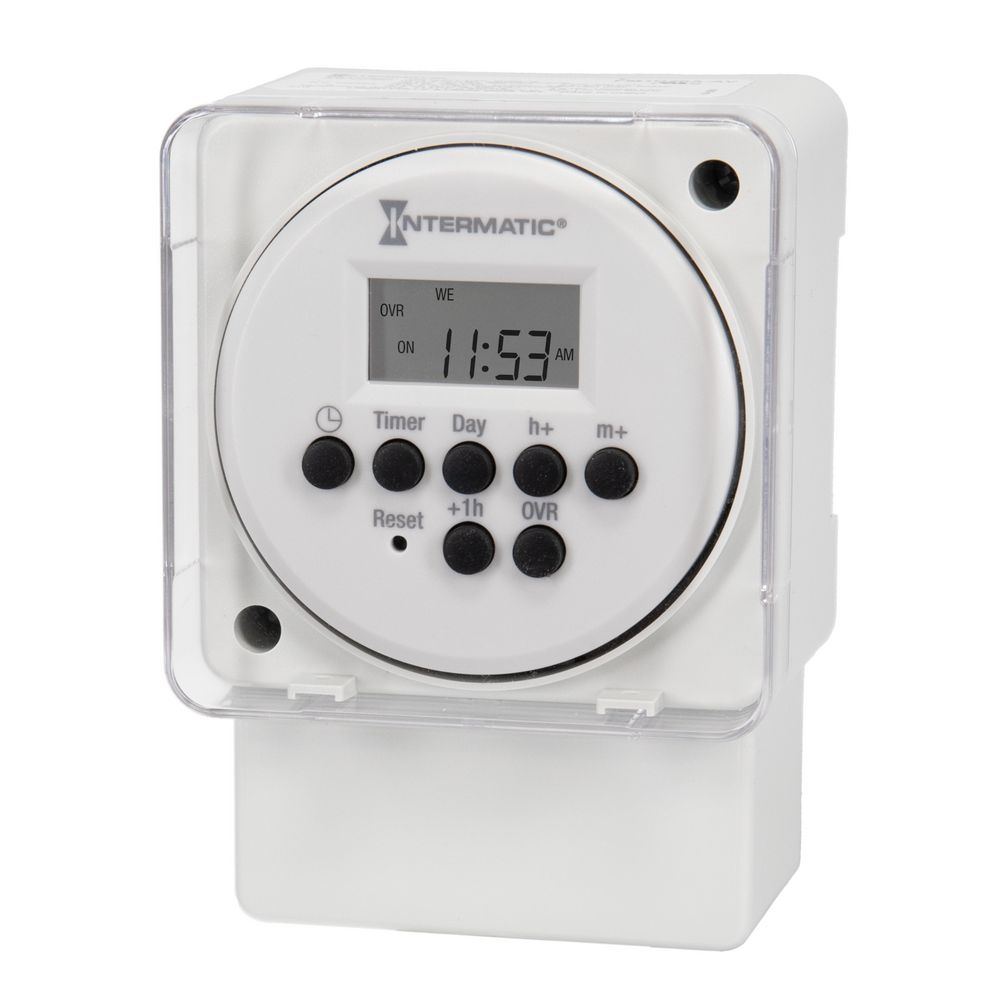 FM1D20A-LV — Módulo electrónico para montaje en superficie/riel DIN de 24 horas o 7 días, 12/24 V, 16 A, 20 programas de punto de ajuste, SPDT