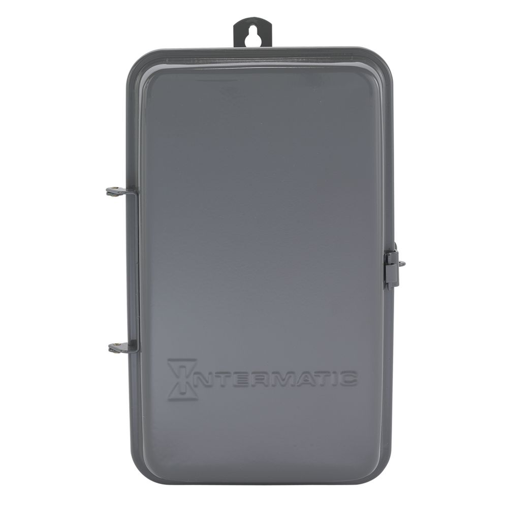 T1471BR — Temporizador mecánico de 24 horas con función Skip-a-Day (omitir día), 120 VCA, 60 Hz, 4-SPST, gabinete metálico para exterior, intervalo de 1 hora