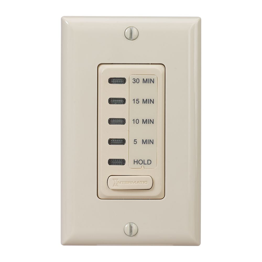 EI200 — Temporizador electrónico de cuenta regresiva, 120 VCA, 60 Hz, tiempos preestablecidos de 5, 10, 15 y 30 minutos, con retención, marfil