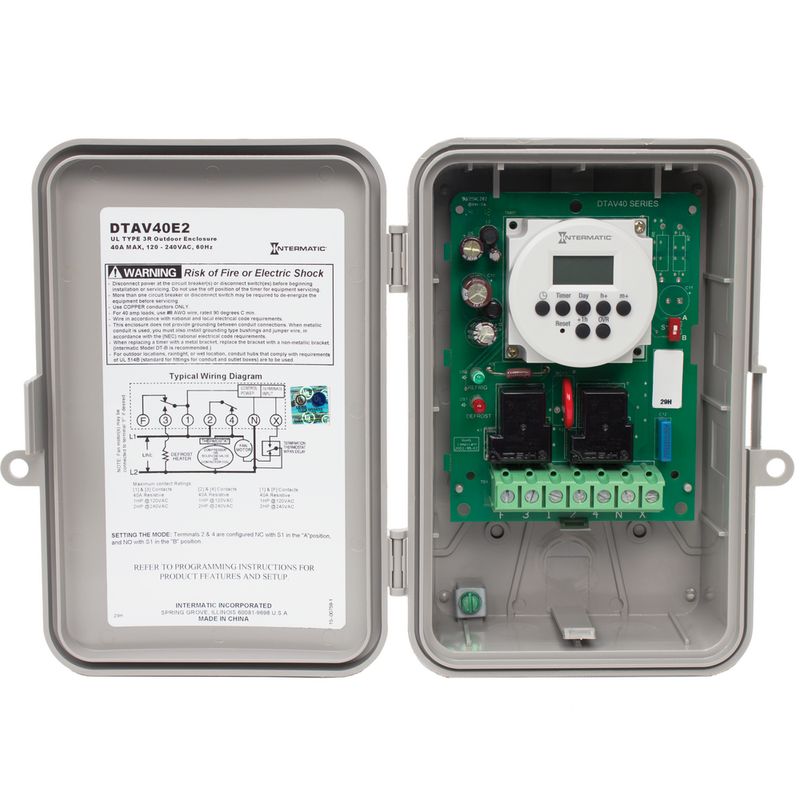 DTAV40E2 — Temporizador de deshielo electrónico de 24 horas y/o 7 días