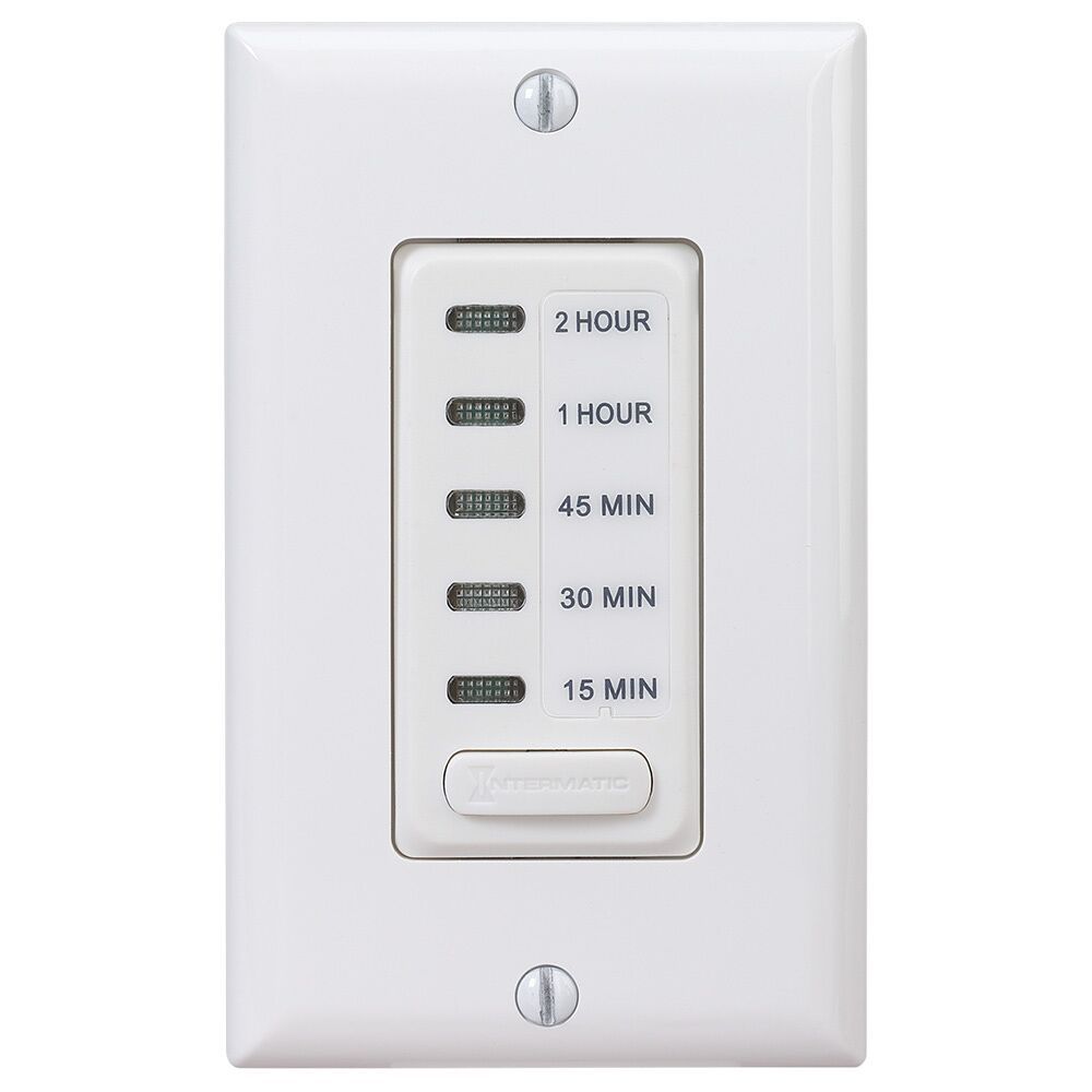 EI235W — Temporizador electrónico de cuenta regresiva, 120 VCA, 60 Hz, tiempos preestablecidos de 15, 30 y 45 minutos y 1 y 2 horas, sin retención, blanco