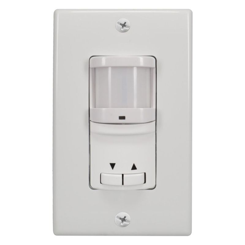 IOS-DOV-D-WH — Sensor de ocupación/desocupación PIR de pared con atenuación 0-10 V, grado comercial, blanco