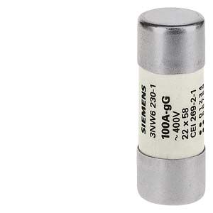3NW62201 — Cartucho fusible cilíndrico SENTRON, 22x58 mm