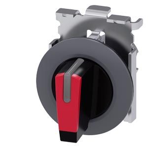 3SU10622DL200AA0 — Selector de palanca iluminable 30 mm redondo, frente metálico