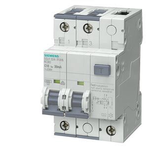 5SU13247kX40 — Interruptor diferencial con protección de sobrecorriente (RCBO) 2P, 40 A, curva C, tipo A, 30 mA, 10 kA, 110 V CA